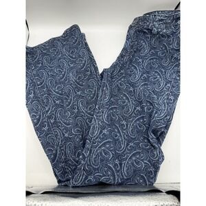 Rock & Roll Denim Bargain Button Bell Jeans Womens 24x32 Blue Flare Paisley A6